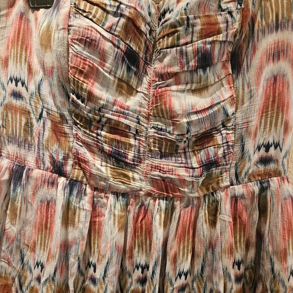 Charlotte Russe Aztec western Y2K Padded Boho mini hi low Cowgirl dress L - Picture 3 of 10